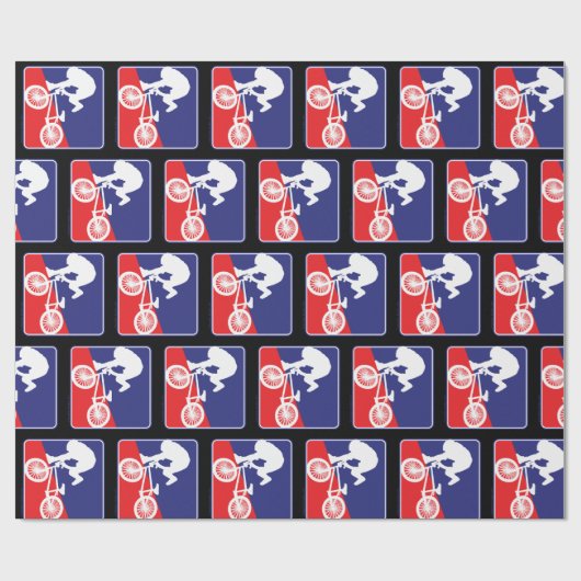 BMX Fietser in rood, wit en blauw Cadeaupapier (Vlak)