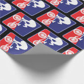 BMX Fietser in rood, wit en blauw Cadeaupapier (Hoek)