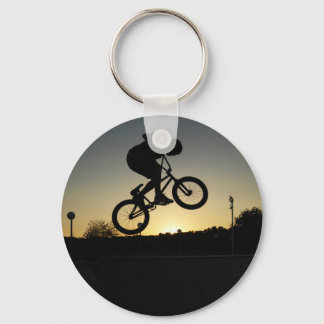 BMX-fietsfreestyler stunt springen Sleutelhanger