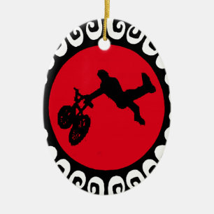 BMX FIRE REDDDD KERAMISCH ORNAMENT