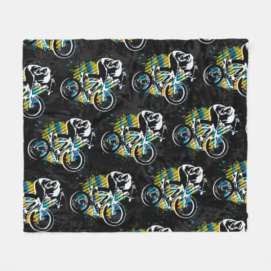 Bmx Freestyle - Comfy Bmx Fleece Blanket (Voorkant (Horizontaal))