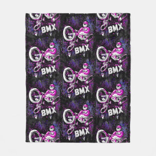 Bmx Freestyle Trick Jump - Bmx Fleece Blanket