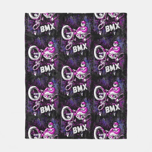 Bmx Freestyle Trick Jump - Bmx Fleece Blanket (Voorkant)