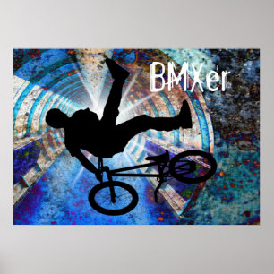 BMX in een Grunge Tunnel Poster