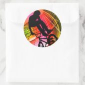 BMX in Lines & Circles Ronde Sticker (Tas)