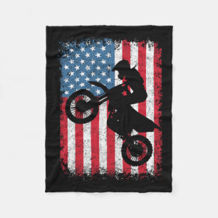 BMX-motorfiets Amerikaanse vlag 4 juli-jongen Fleece Deken