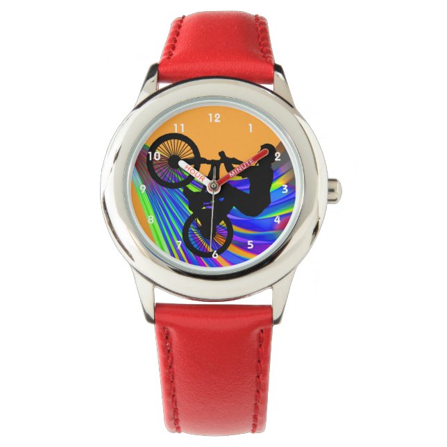 BMX op Rainbow Road Horloge (Voorkant)