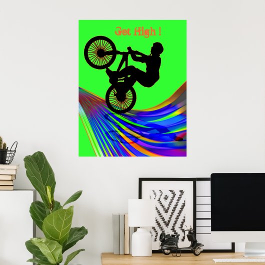 BMX op Rainbow Road Poster (Thuiskantoor)