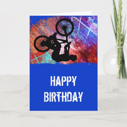 BMX op Rusty Grunge Kaart (Voorkant)