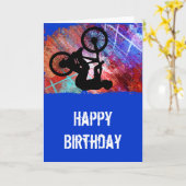 BMX op Rusty Grunge Kaart (Gele Bloem)