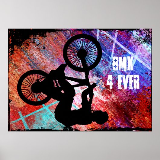 BMX op Rusty Grunge Poster (Voorkant)
