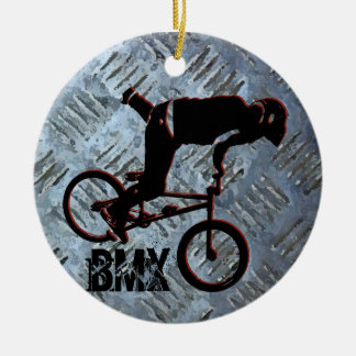 BMX Regels kerstversiering, Copyright Karen J Wi Keramisch Ornament