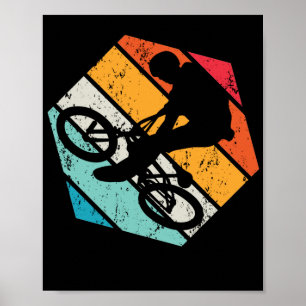  BMX Rider Retro Bicycle Stunt Race Poster