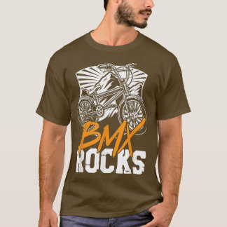 BMX Rocks Bike Bicycle Skeleton Biking Hal T-shirt
