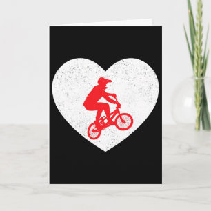 Bmx Silhouet Fietser Fiets Valentijnshart Vorm Kaart