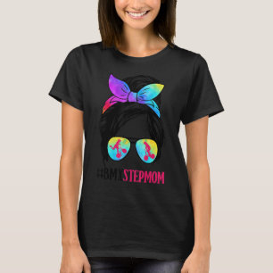 BMX Stepmam Messy Bun Hair Glasses BMX Mam Life T-shirt