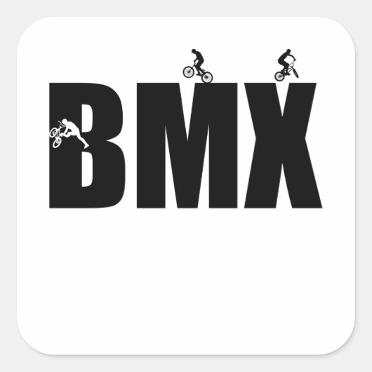 Bmx Vierkante Sticker (Voorkant)