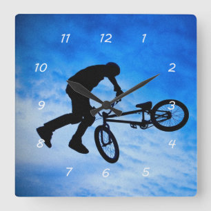 BMX-wandklok Vierkante Klok
