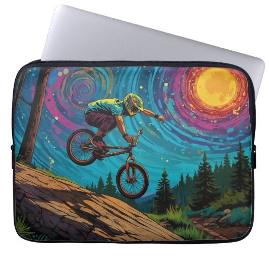 BMX'er op berghelling Laptop Sleeve (Voorkant)