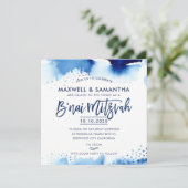 B'NAI MITZVAH INVITATION lettré à la main bleu aqu (Debout devant)