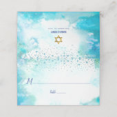 B'nai Mitzvah Turquoise Waterverf Custom Names (Buitenkant ongevouwen)