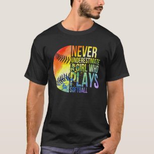 Bndb onderschat nooit een meisje dat softbal speel t-shirt