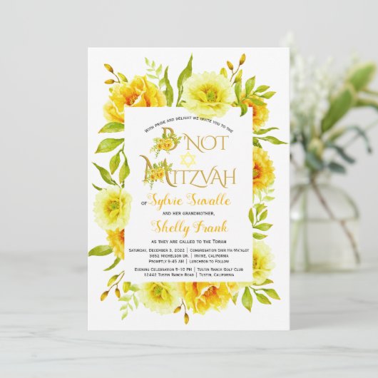 B'Not Mitzvah demande 1 Invitation (Debout devant)