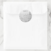 BnW Budapest paysage Sticker rond classique (Sac)