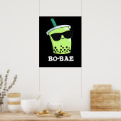 Bo-bae Funny Boba Tea Pun Dark BG Poster (Keuken)