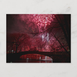 Bo Bridge Central Park New York City New Year Eve Feestdagenkaart