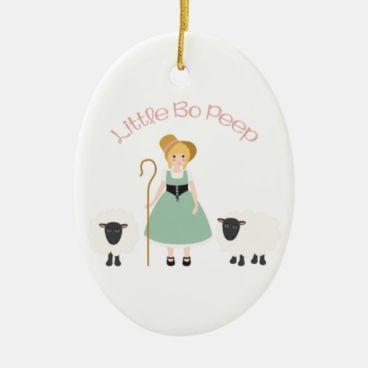 Bo Peep Keramisch Ornament (Voorkant)