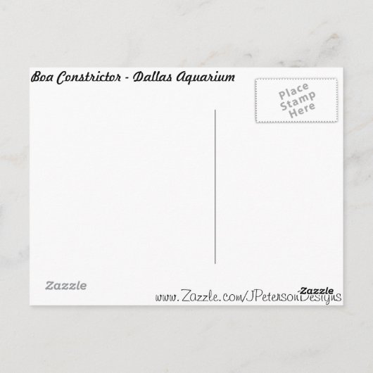 Boa Constrictor # 2 Briefkaart (Achterkant)