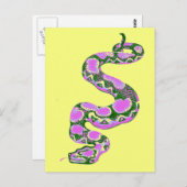 Boa Constrictor Pop Art Briefkaart (Voorkant / Achterkant)