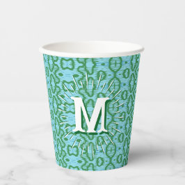 Boa Ripple in Green + Aqua Personalized Papieren Bekers