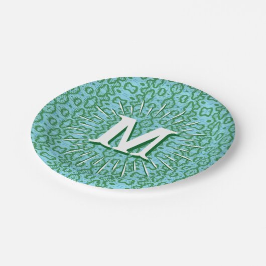 Boa Ripple in Green + Aqua Personalized Papieren Bordje (Gekanteld)