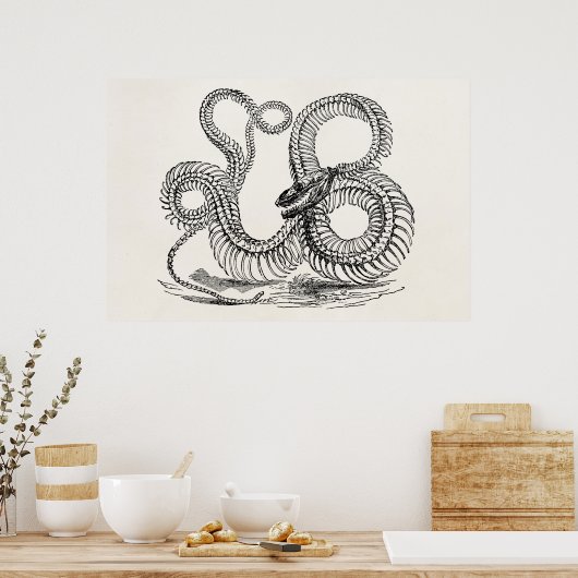 Boa Skelet Skelet Aangepaste Sjabloon Poster (Keuken)