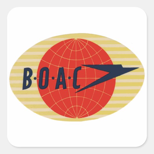  BOAC Airline Logo Vierkante Sticker (Voorkant)
