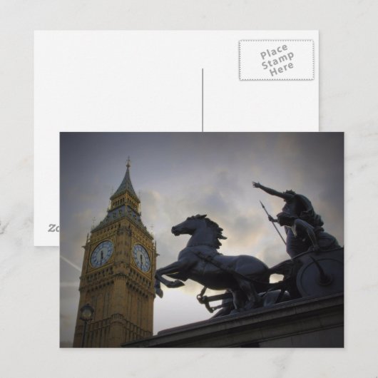 Boadicea Statue - Elizabeth Tower - Briefkaart (Voorkant / Achterkant)