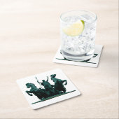 Boadicea Statue-Westminster Bridge-Londen-Onderzet Vierkante Kartonnen Onderzetter (Insitu)