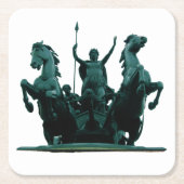 Boadicea Statue-Westminster Bridge-Londen-Onderzet Vierkante Kartonnen Onderzetter (Voorkant)