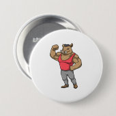 Boar Bodybuilder Ronde Button 7,6 Cm (Voorkant /achterkant)