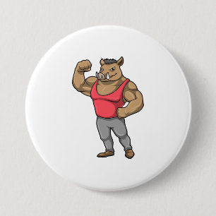 Boar Bodybuilder Ronde Button 7,6 Cm