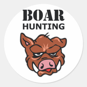 BOAR HUNDING RONDE STICKER