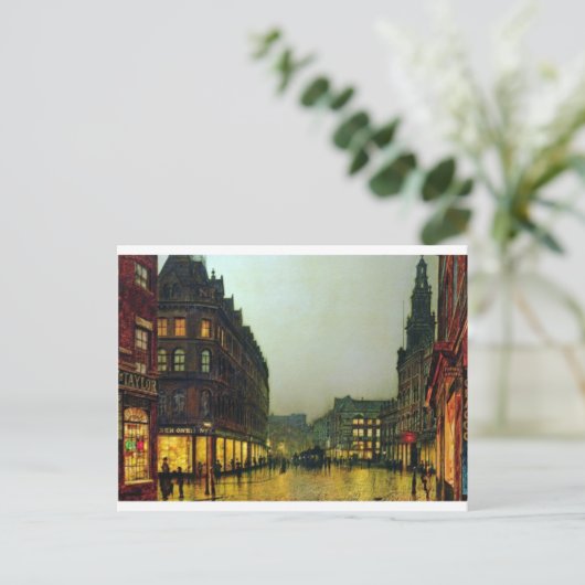 Boar Lane, Leeds van John Atkinson Grimshaw Briefkaart (Staand voorkant)