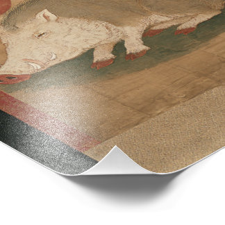 Boar Zodiac Sign Edo Period Painting Japan Foto Afdruk