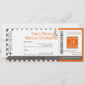 Boararn Pass Linen Faire-part de mariage Brown Che (Devant)