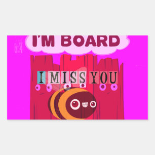 Board Bee Art Print Rechthoekige Sticker