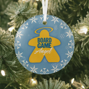 Board Game Angel Logo Glass Ornament