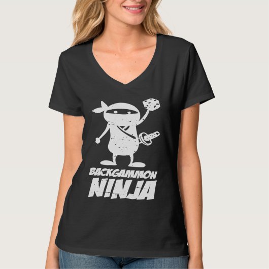 Board Game Backgammon Ninja T-shirt (Voorkant)