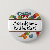 board game enthusiast , games night ronde button 5,7 cm (Voorkant)